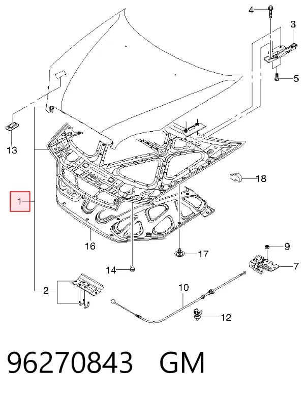 Capota 96270843 General Motors
