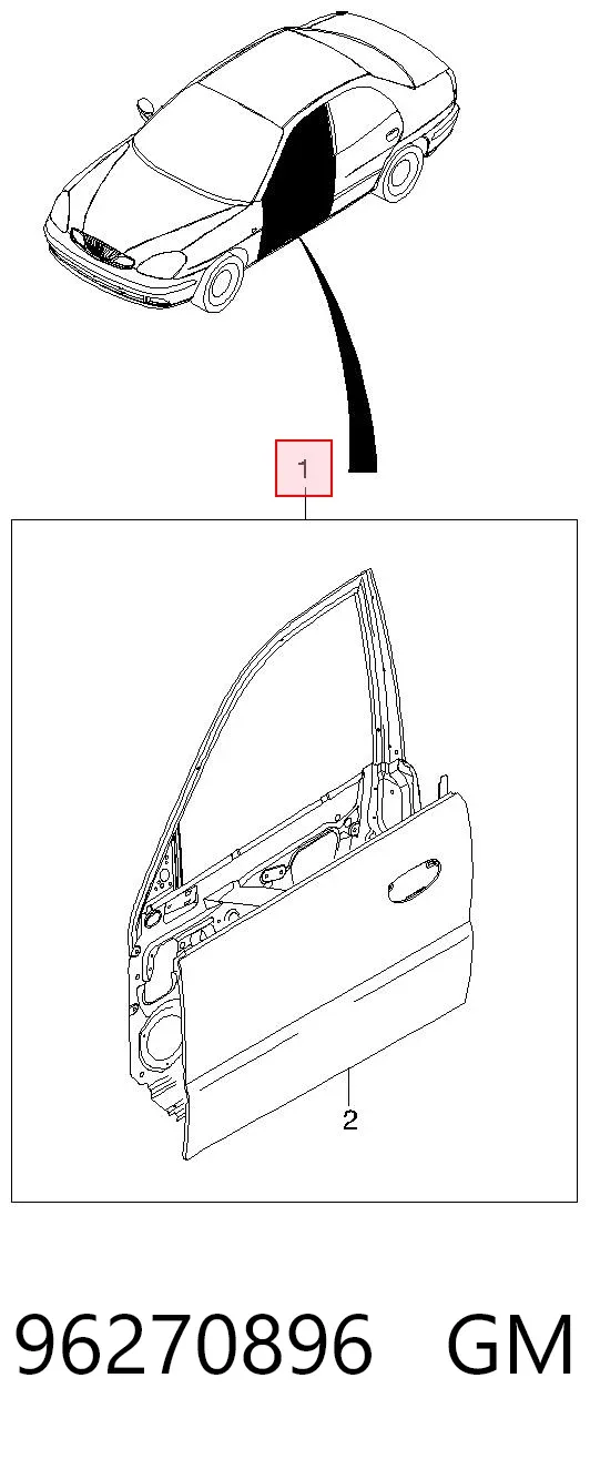 Porta dianteira esquerda Daewoo Nubira I