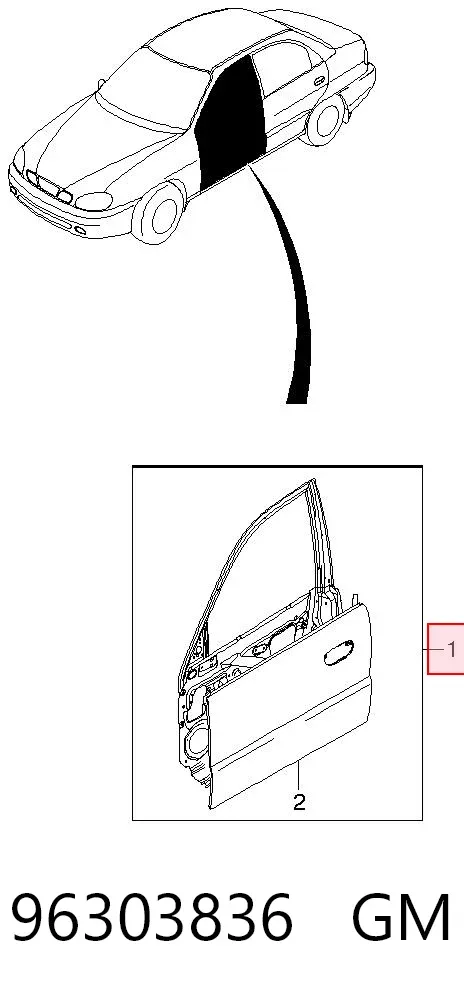 Porta dianteira esquerda Daewoo Lanos KLAT