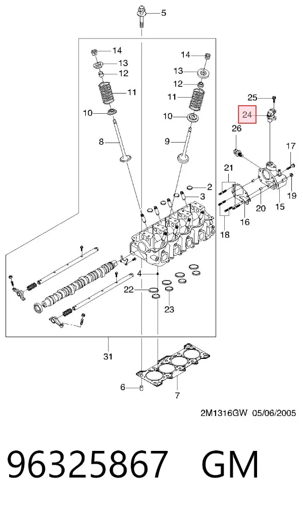Sensor de posição da árvore distribuidora 96325867 General Motors