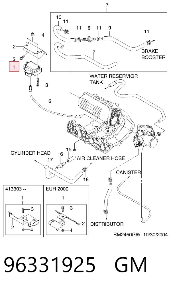Sensor de pressão no coletor de admissão, MAP 96331925 General Motors
