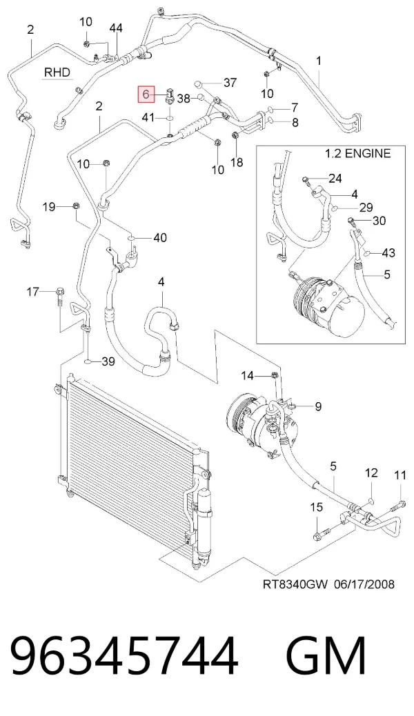 Sensor de pressão absoluta de aparelho de ar condicionado 96345744 General Motors