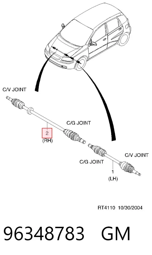 Junta homocinética externa dianteira 96348783 General Motors