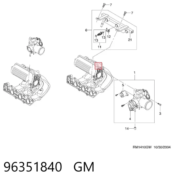 Injetor de injeção de combustível 96351840 General Motors