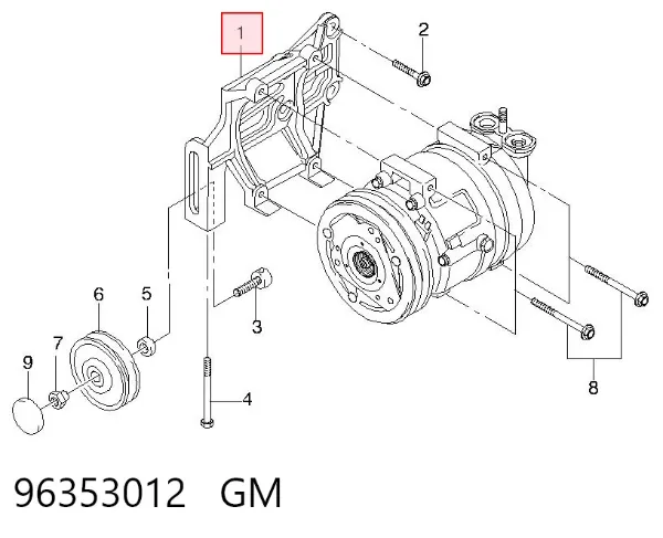 Consola do compressor de aparelho de ar condicionado 96353012 General Motors