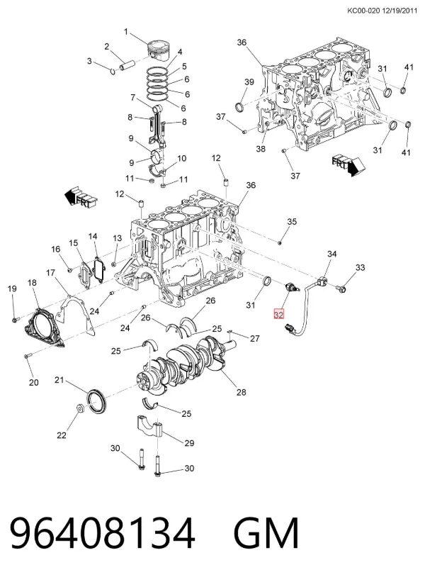 Sensor de pressão de óleo 96408134 General Motors