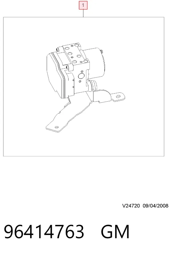 Unidade hidráulico de controlo ABS 96414763 General Motors