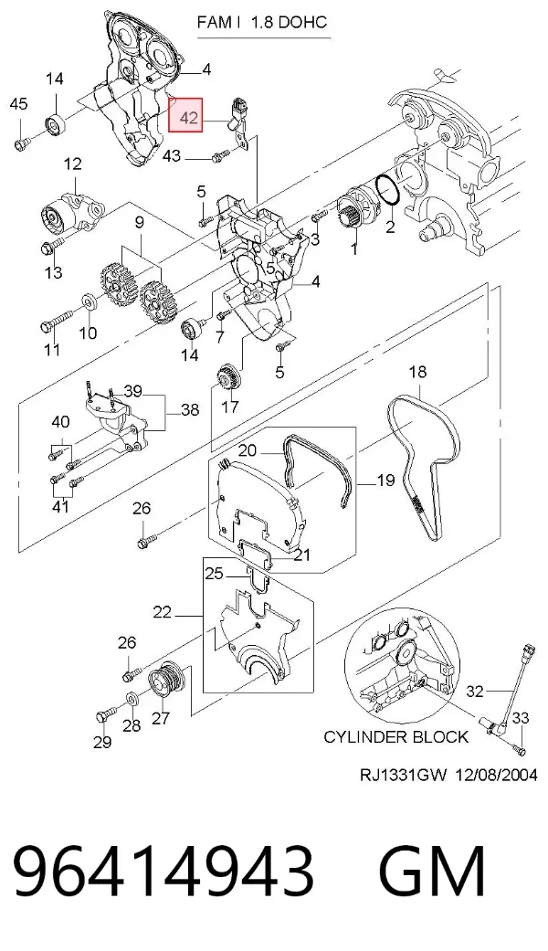 Sensor de posição da árvore distribuidora 96414943 General Motors
