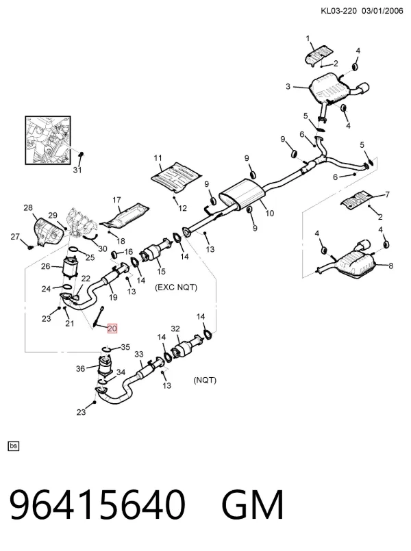 Sonda lambda, sensor de oxigênio depois de catalisador 96415640 General Motors