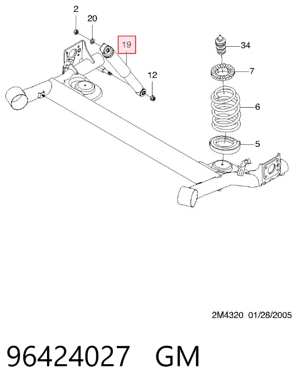 Amortecedor traseiro 96424027 General Motors