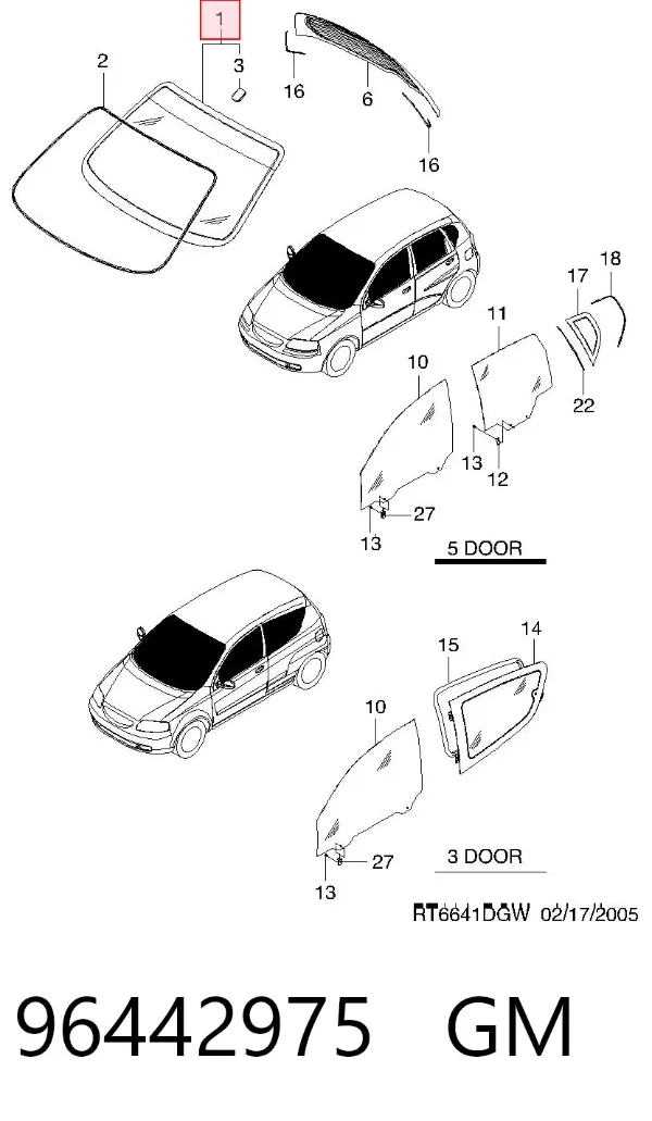 Pára-brisas 96442975 General Motors