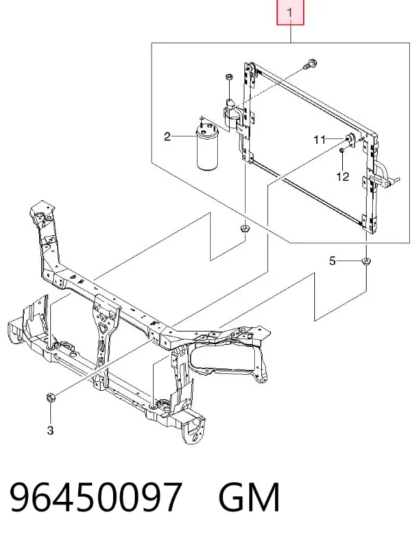 Radiador de aparelho de ar condicionado 96450097 General Motors