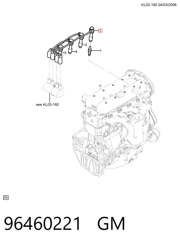 Fios de alta voltagem, kit 96460221 General Motors