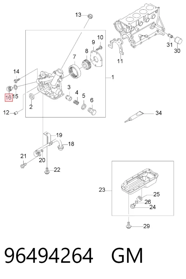Sensor de pressão de óleo 96494264 General Motors