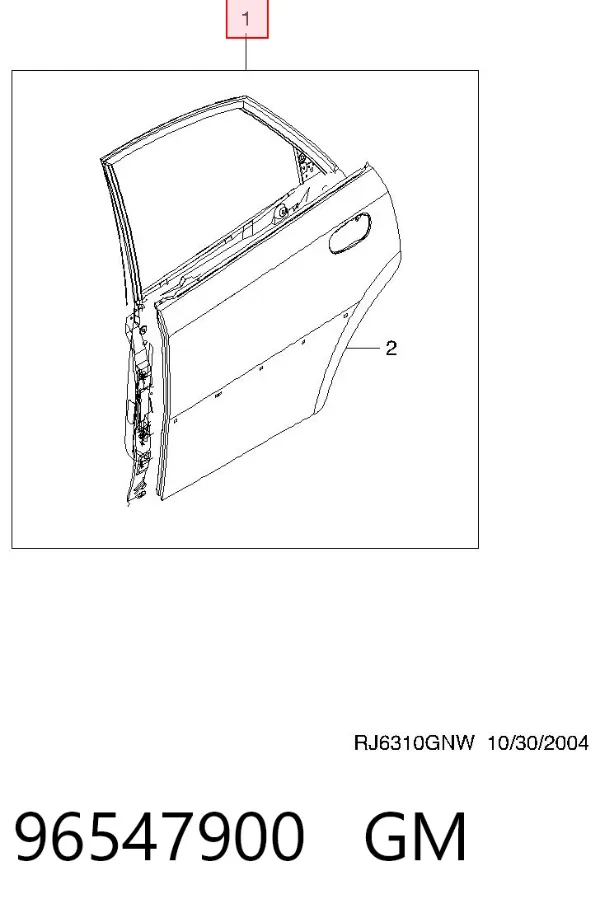 Porta traseira direita 96547900 General Motors