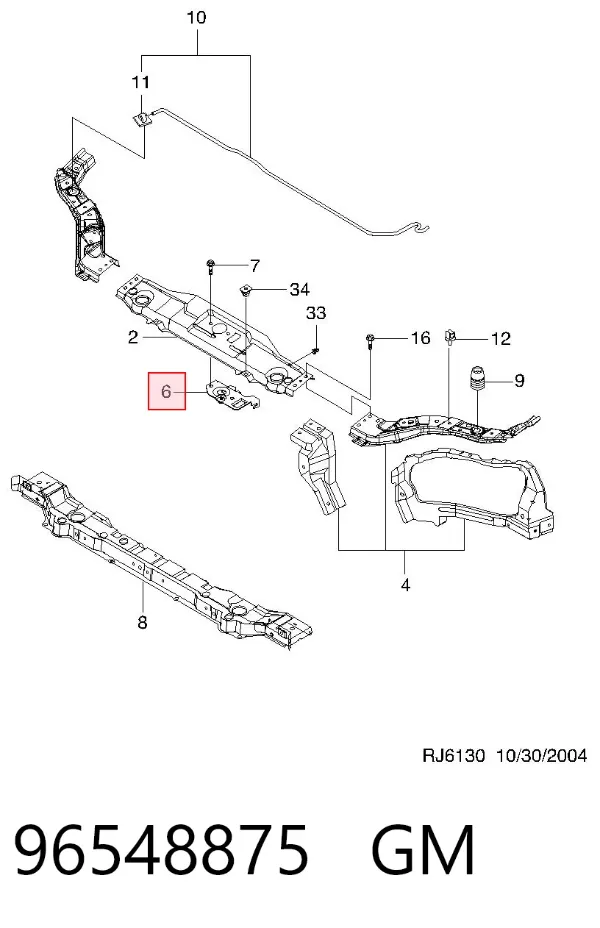Fecho da capota Chevrolet Lacetti J200