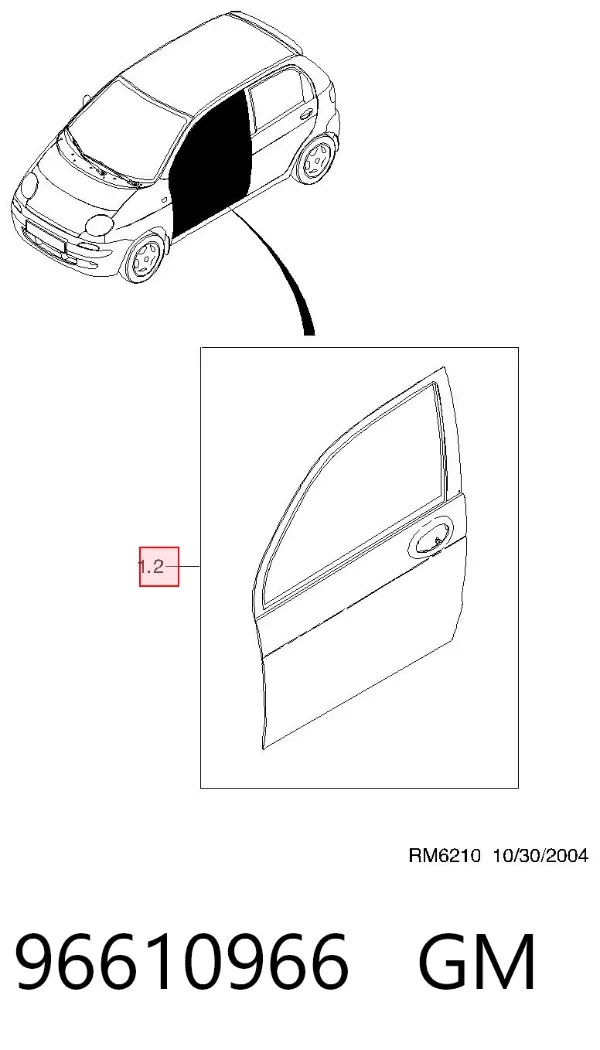Porta dianteira direita 96610966 General Motors