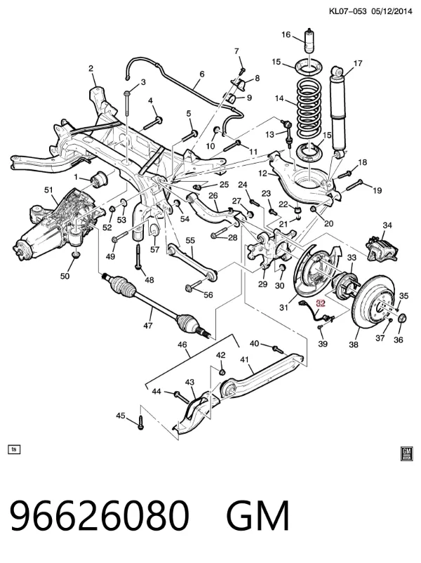 Sensor ABS traseiro 96626080 General Motors
