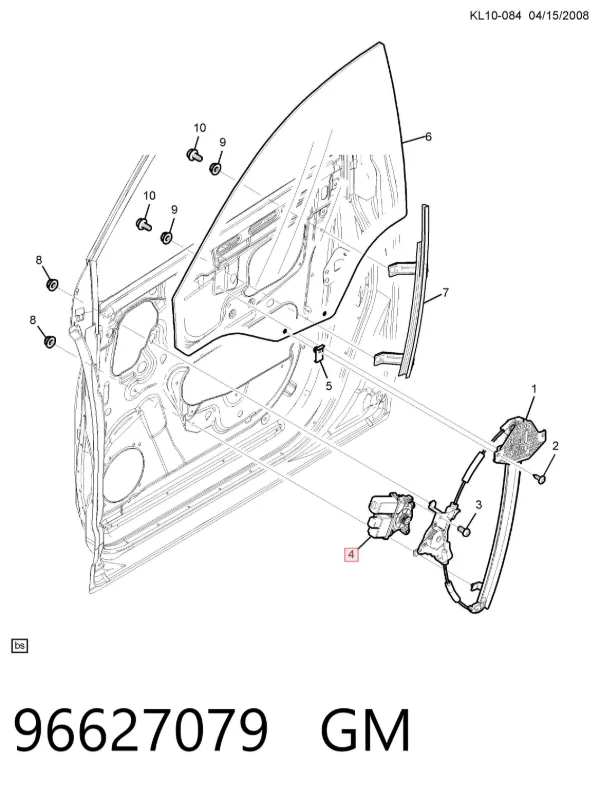 Motor de acionamento de vidro da porta dianteira esquerda 96627079 General Motors