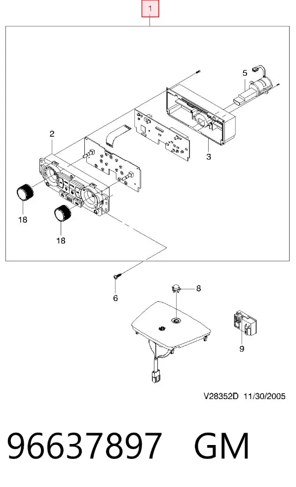 Unidade de controlo dos modos de aquecimento/condicionamento Chevrolet Epica II