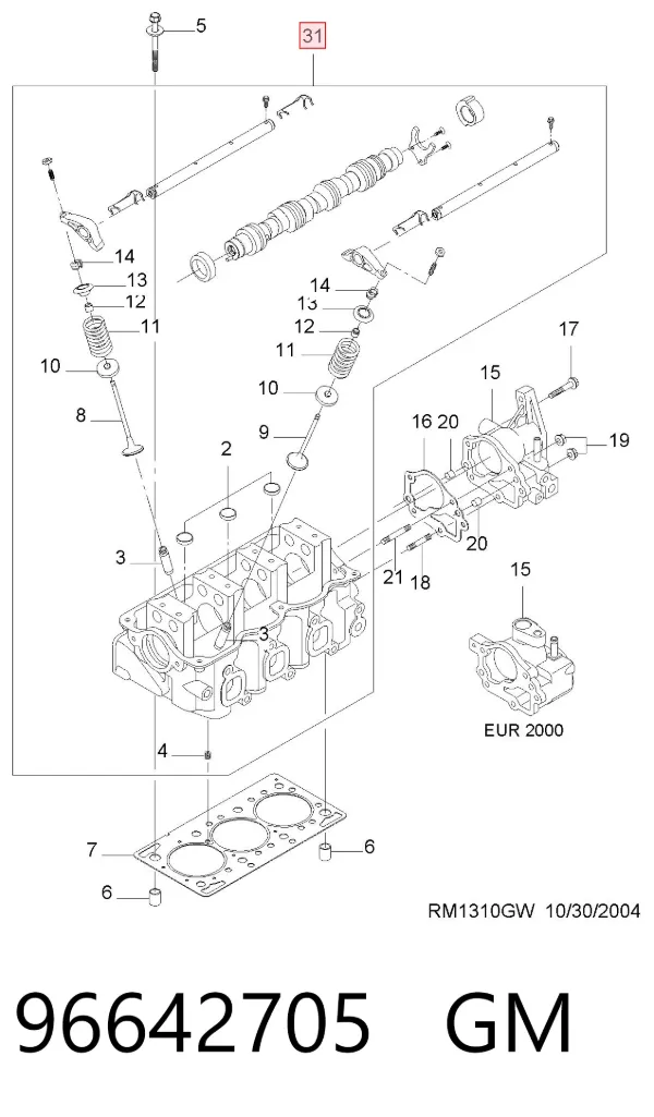Cabeça de motor (CBC) 96642705 General Motors