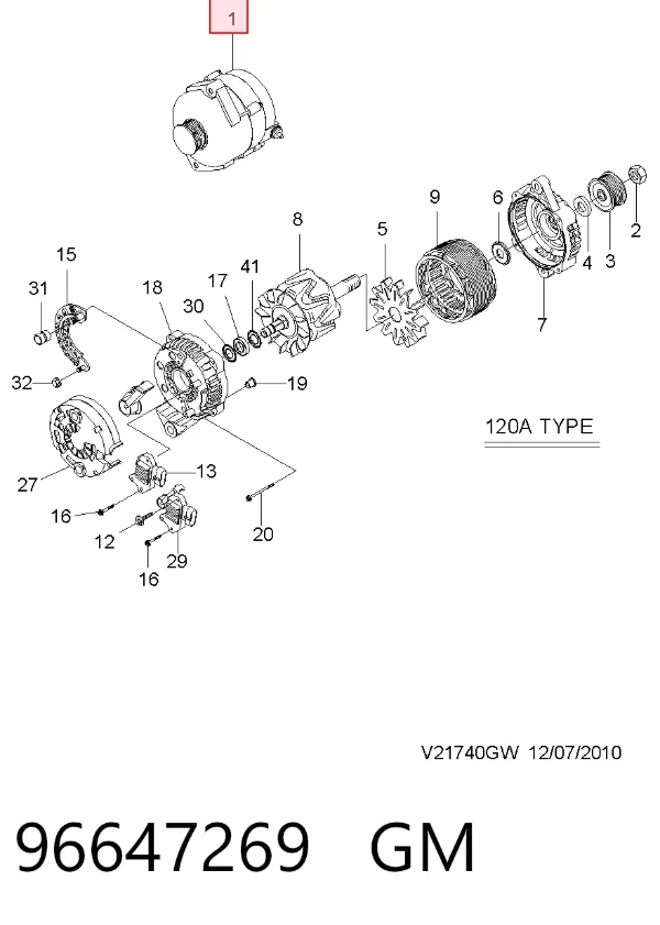 Gerador 96647269 General Motors