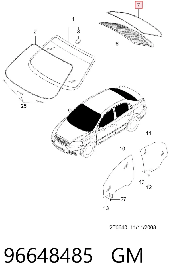 Moldura de vidro traseiro 96648485 General Motors