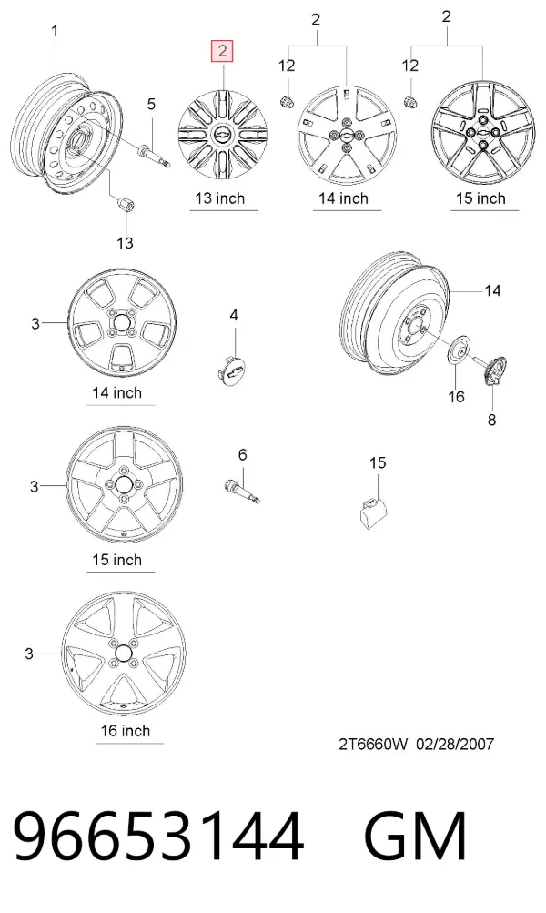 Coberta de disco de roda 96653144 General Motors