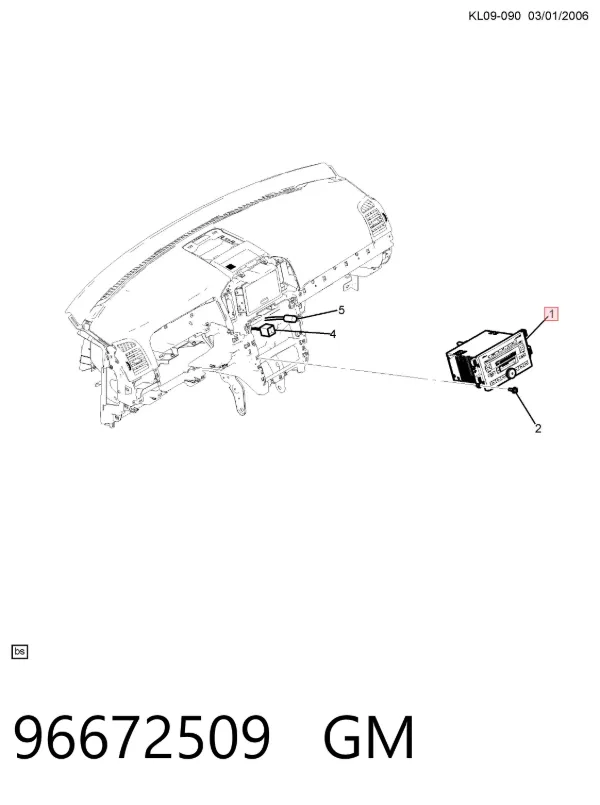 Aparelhagem de som (rádio AM/FM) 96672509 General Motors
