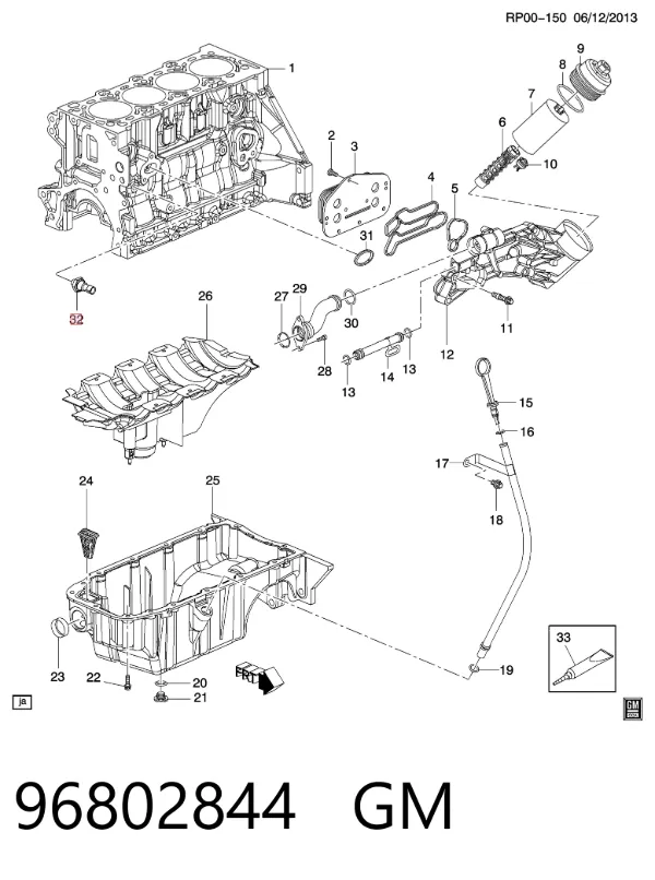 Sensor de pressão de óleo 96802844 General Motors