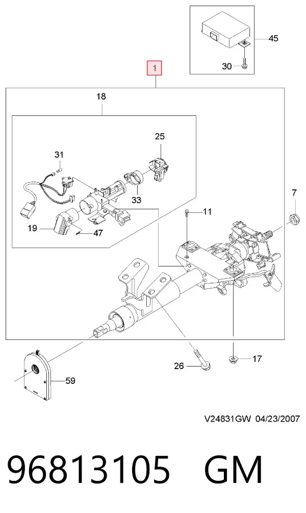 Coluna da direção Chevrolet Epica II