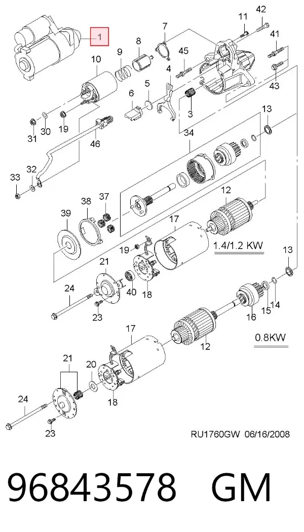 Motor de arranco 96843578 General Motors