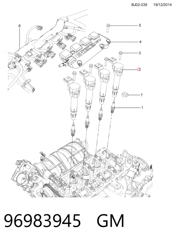 Bobina de ignição 96983945 General Motors