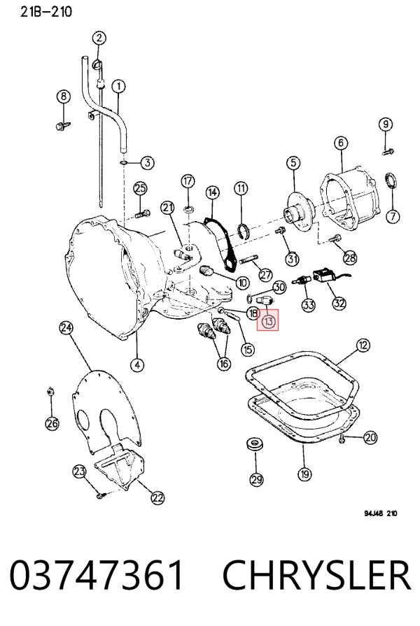 Sensor de ativação das luzes de marcha à ré 03747361 Chrysler