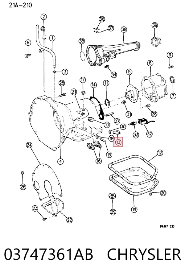 Sensor de ativação das luzes de marcha à ré 03747361AB Chrysler