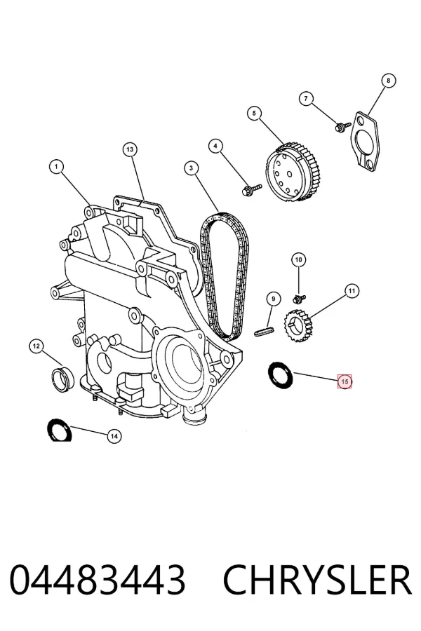 Vedante de tampa dianteira de motor Dodge Journey 