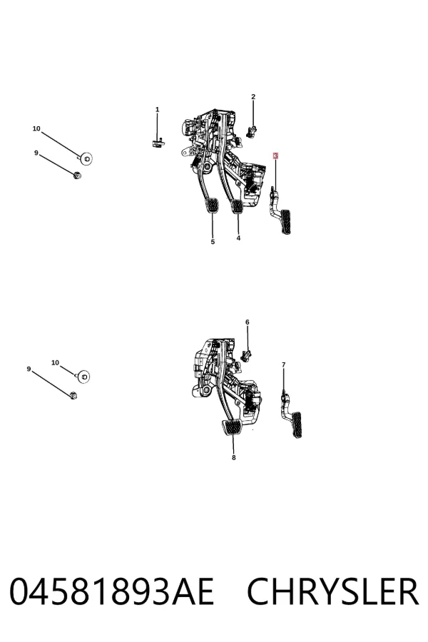 Pedal de gás (de acelerador) Jeep Wrangler JL