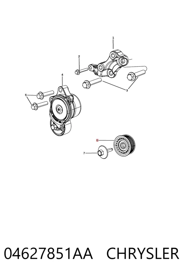 Rolo parasita da correia de transmissão 04627851AA Chrysler