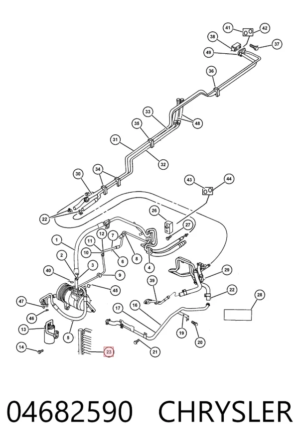 Radiador de aparelho de ar condicionado 04682590 Chrysler
