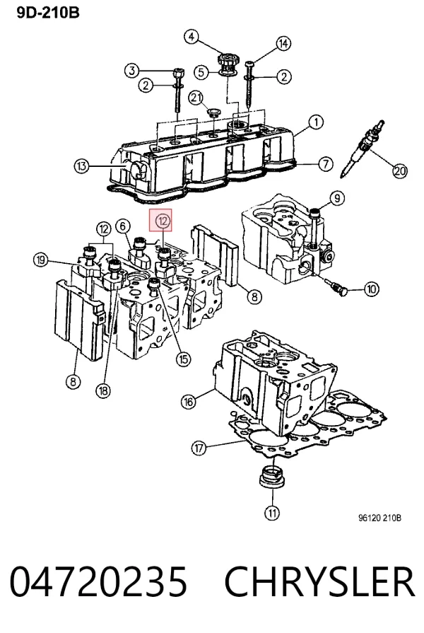 Parafuso de cabeça de motor (CBC) 04720235 Chrysler