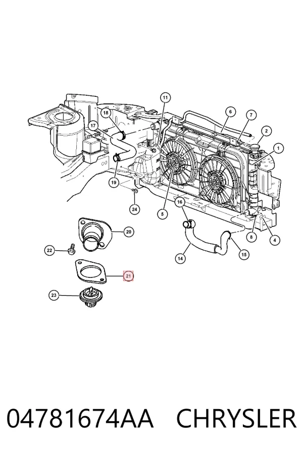Vedante de termostato Chrysler Voyager GRAND