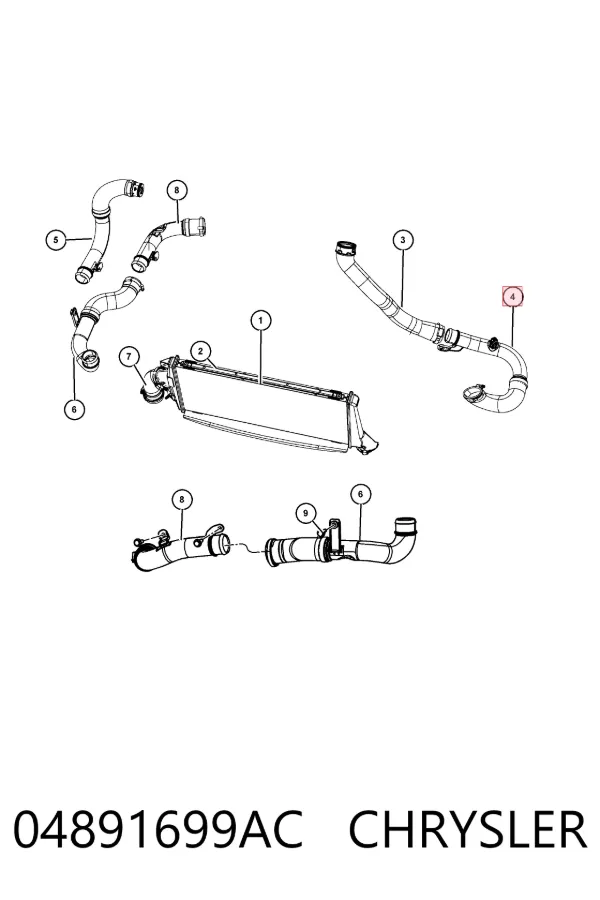 Mangueira (cano derivado) de intercooler 04891699AC Chrysler