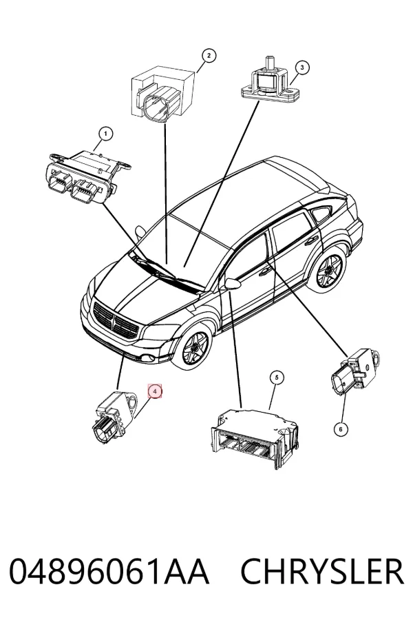 Sensor AIRBAG dianteiro 04896061AA Chrysler