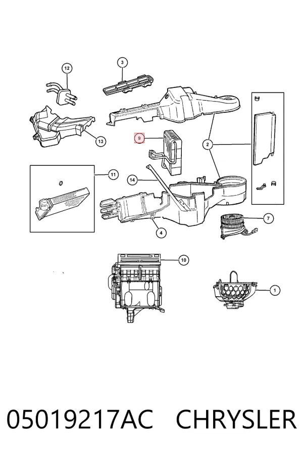 Vaporizador de aparelho de ar condicionado Chrysler Voyager III