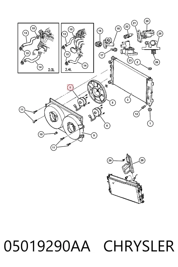 Motor de ventilador do sistema de esfriamento 05019290AA Chrysler