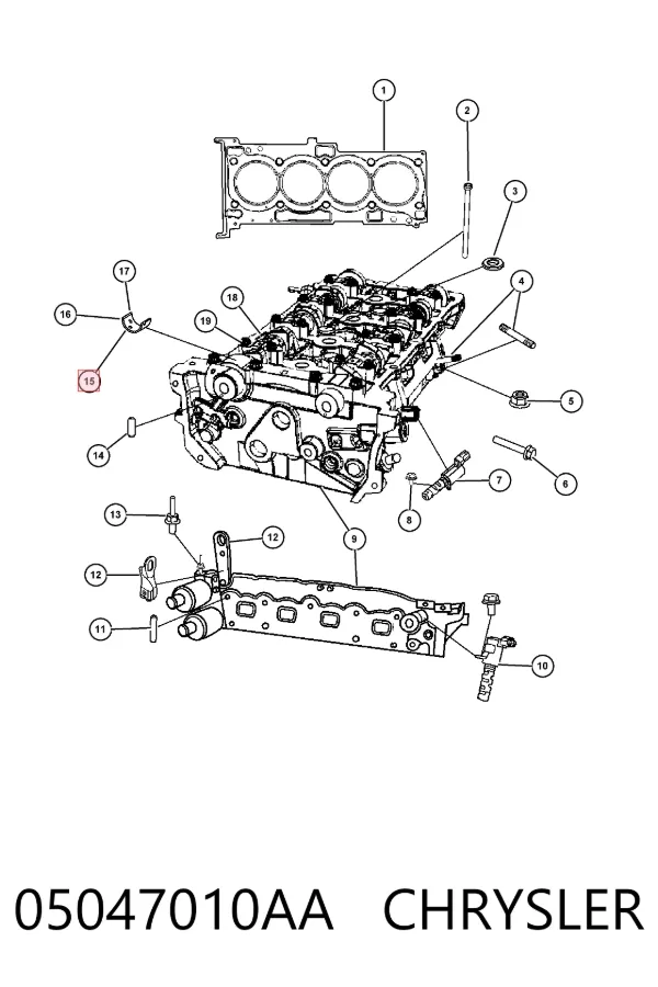 Folha inserida da árvore distribuidora, kit, padrão 05047010AA Chrysler