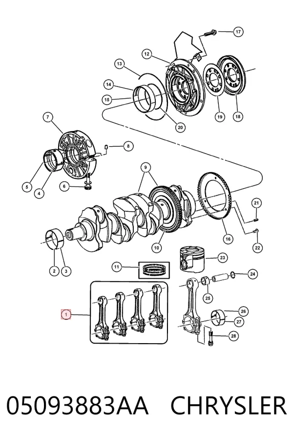 Biela de pistão de motor K68020529AA Fiat/Alfa/Lancia