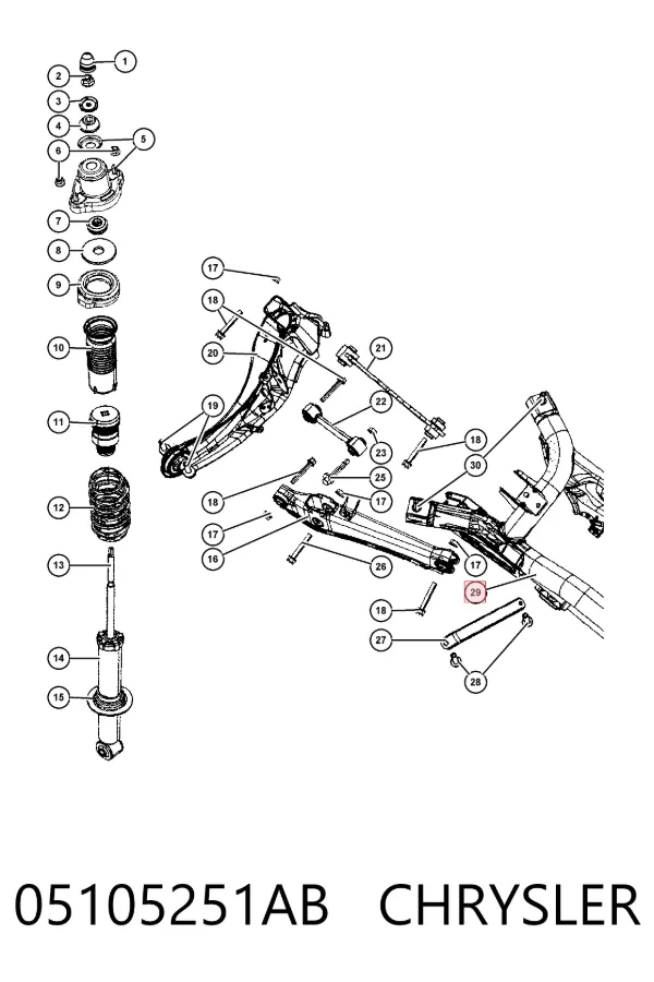 Viga de suspensão traseira (plataforma veicular) K05105251AB Fiat/Alfa/Lancia