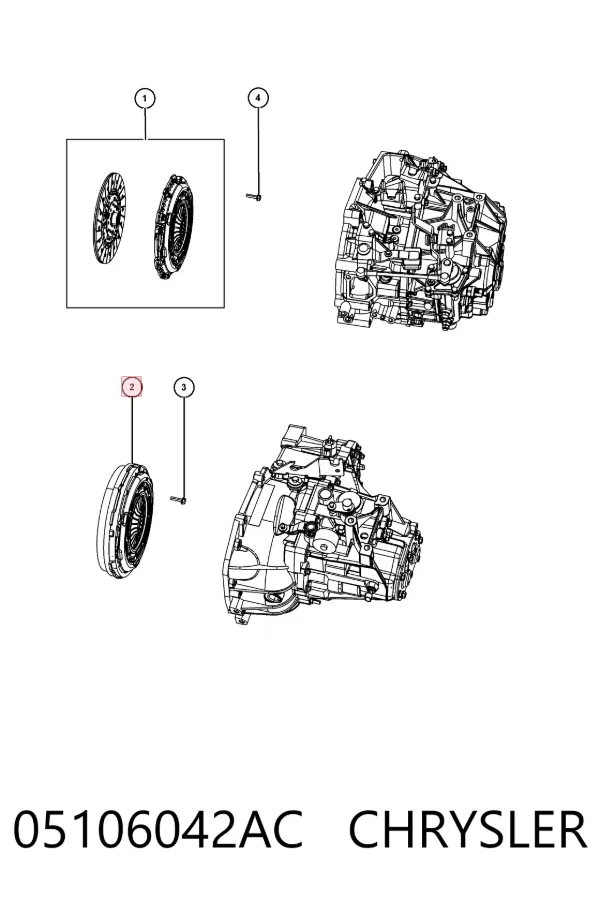 Kit de embraiagem (3 peças) 05106042AC Chrysler