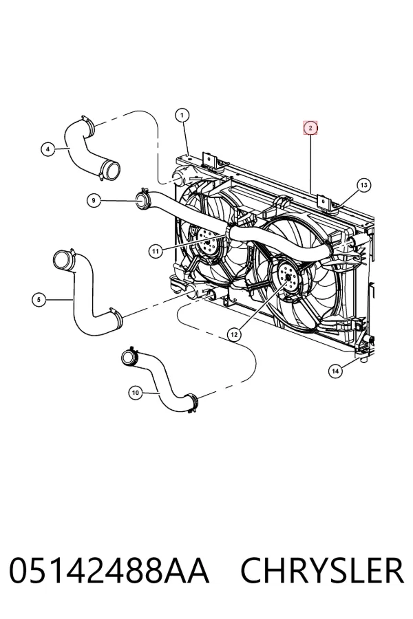 Radiador de esfriamento de motor 05142488AA Chrysler